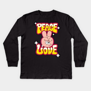 Peace and Love Kids Long Sleeve T-Shirt